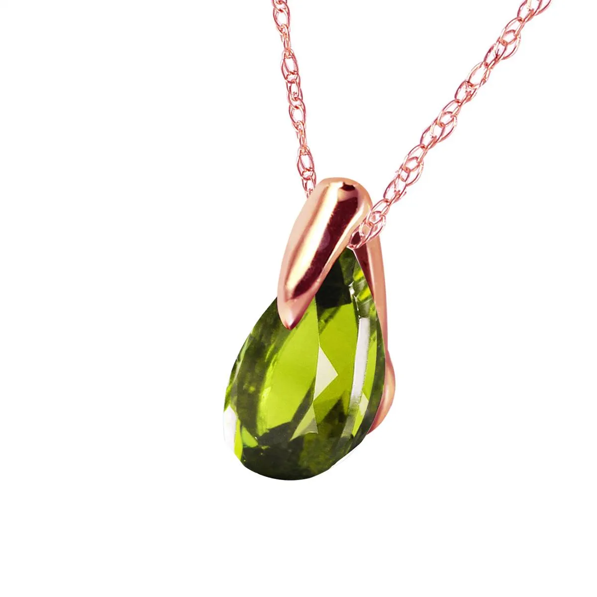 0.68 Carat 14K Solid Rose Gold Enduring Peridot Necklace