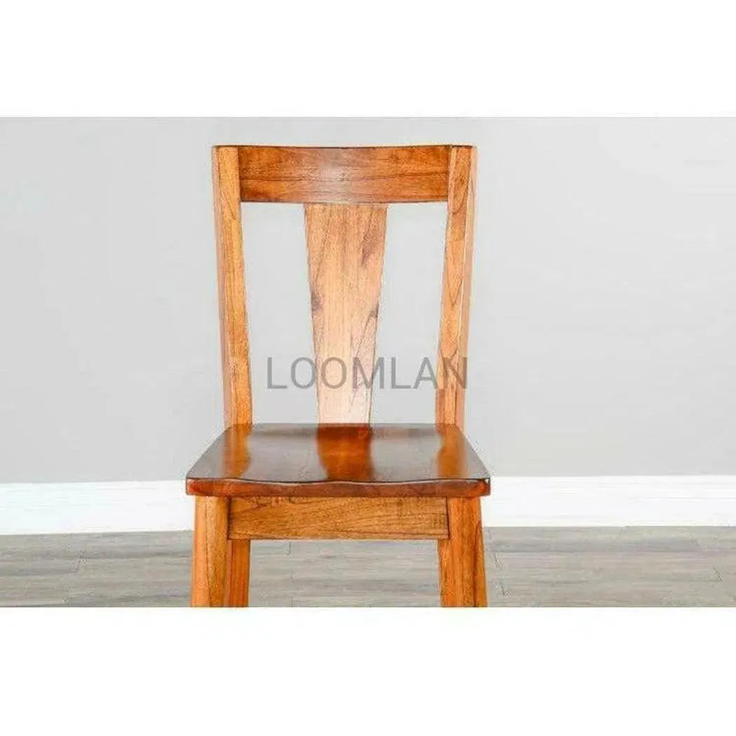 24" Slatback Solid Wood Counter Height Barstool in Cinnamon