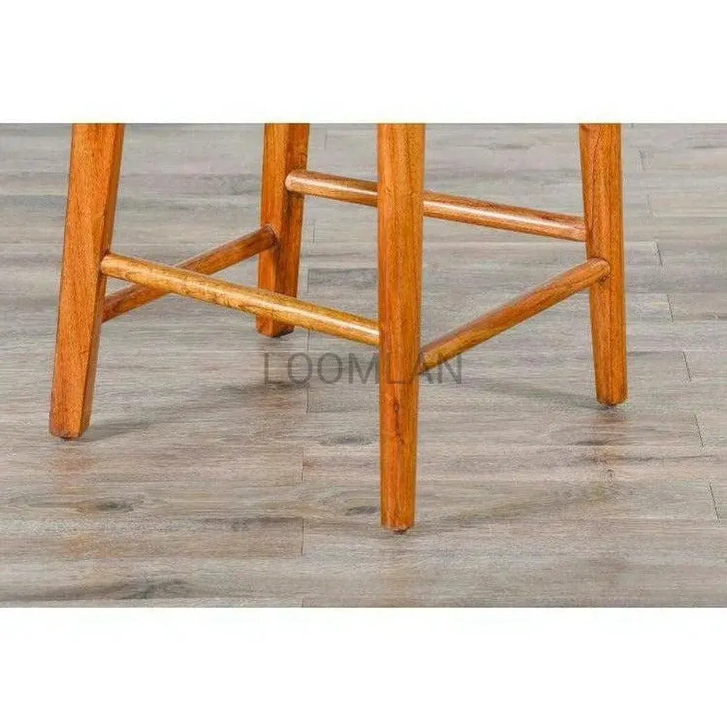 24" Slatback Solid Wood Counter Height Barstool in Cinnamon