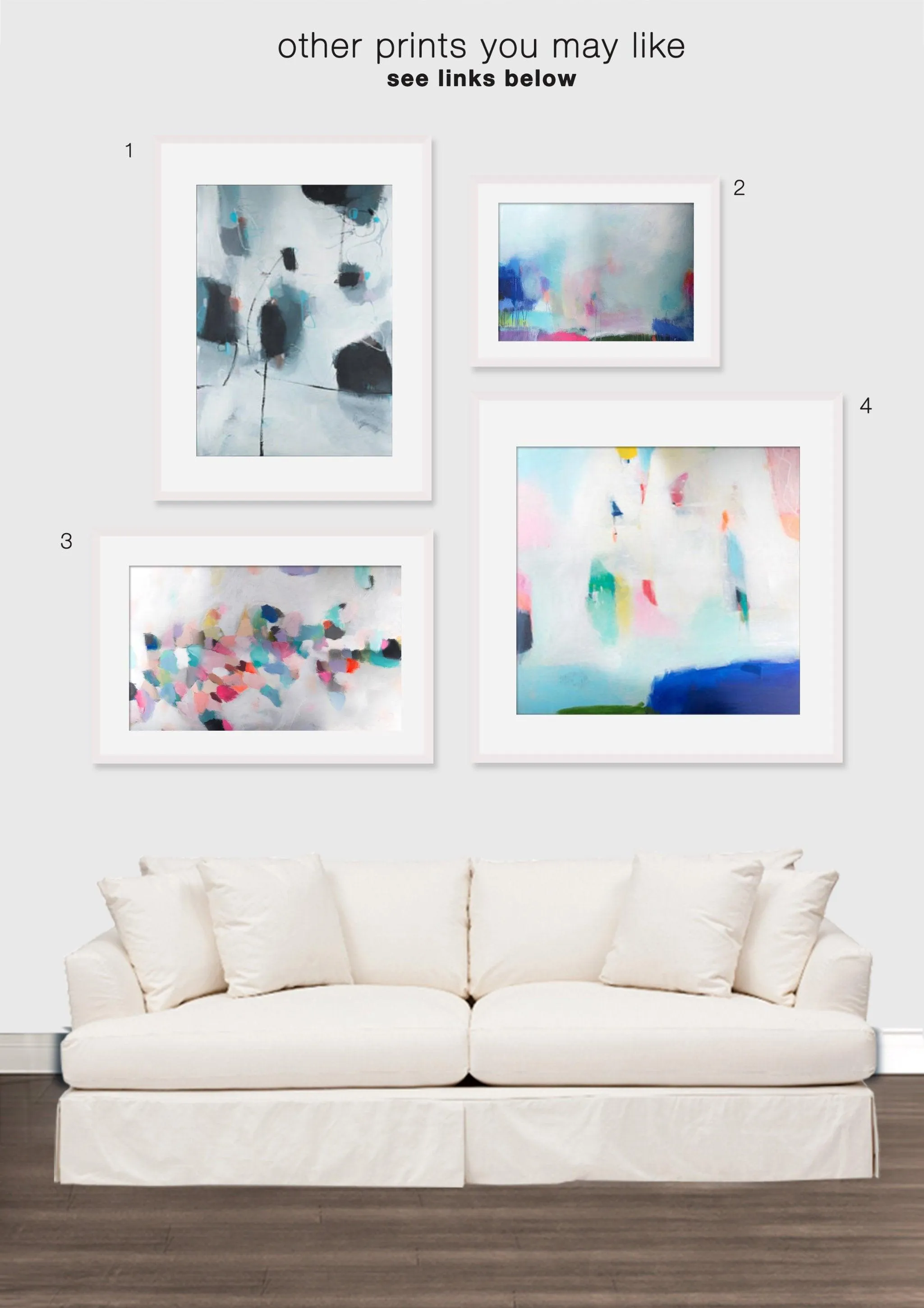 Abstract Art print Blue Wall Art Coastal Landscape Giclee Large PRINT on Canvas Large Gift for Friend Modern Home Decor Wall Art Painting