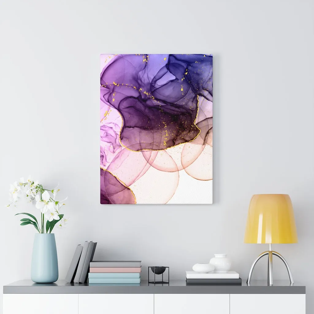 Abstract Canvas Art | Orange White Purple