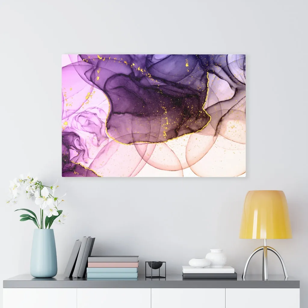 Abstract Canvas Art | Orange White Purple