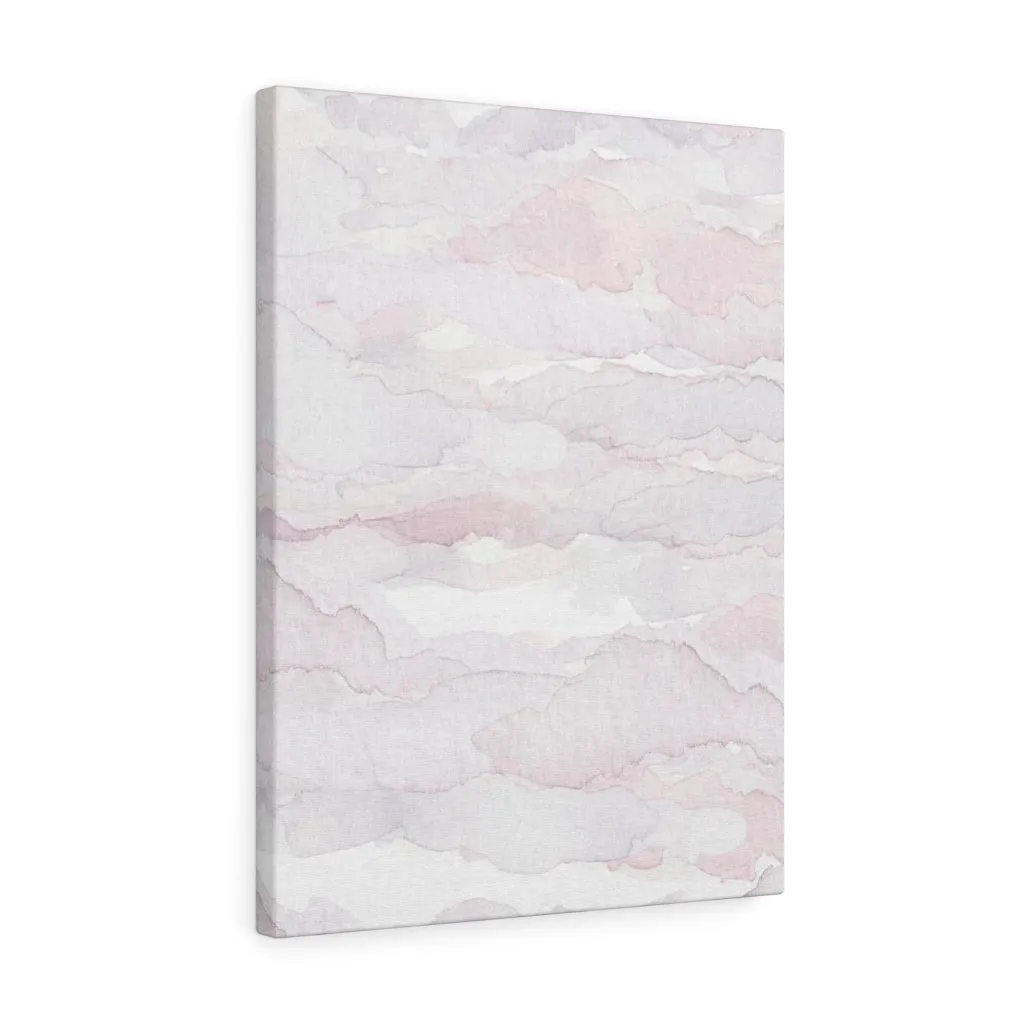 Abstract Canvas Art | White Pastel Pink Clouds