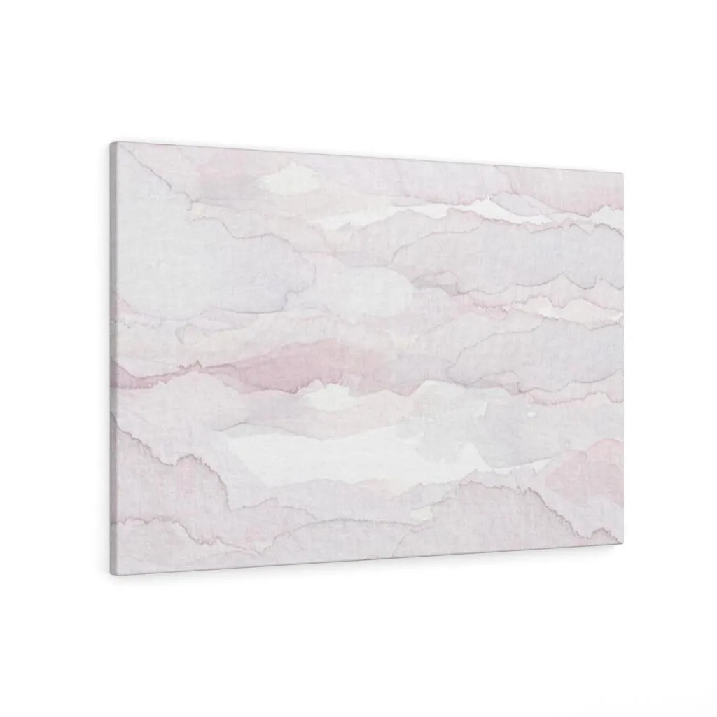 Abstract Canvas Art | White Pastel Pink Clouds