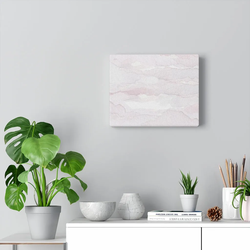 Abstract Canvas Art | White Pastel Pink Clouds