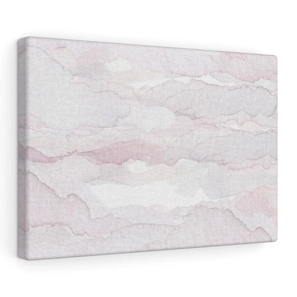 Abstract Canvas Art | White Pastel Pink Clouds