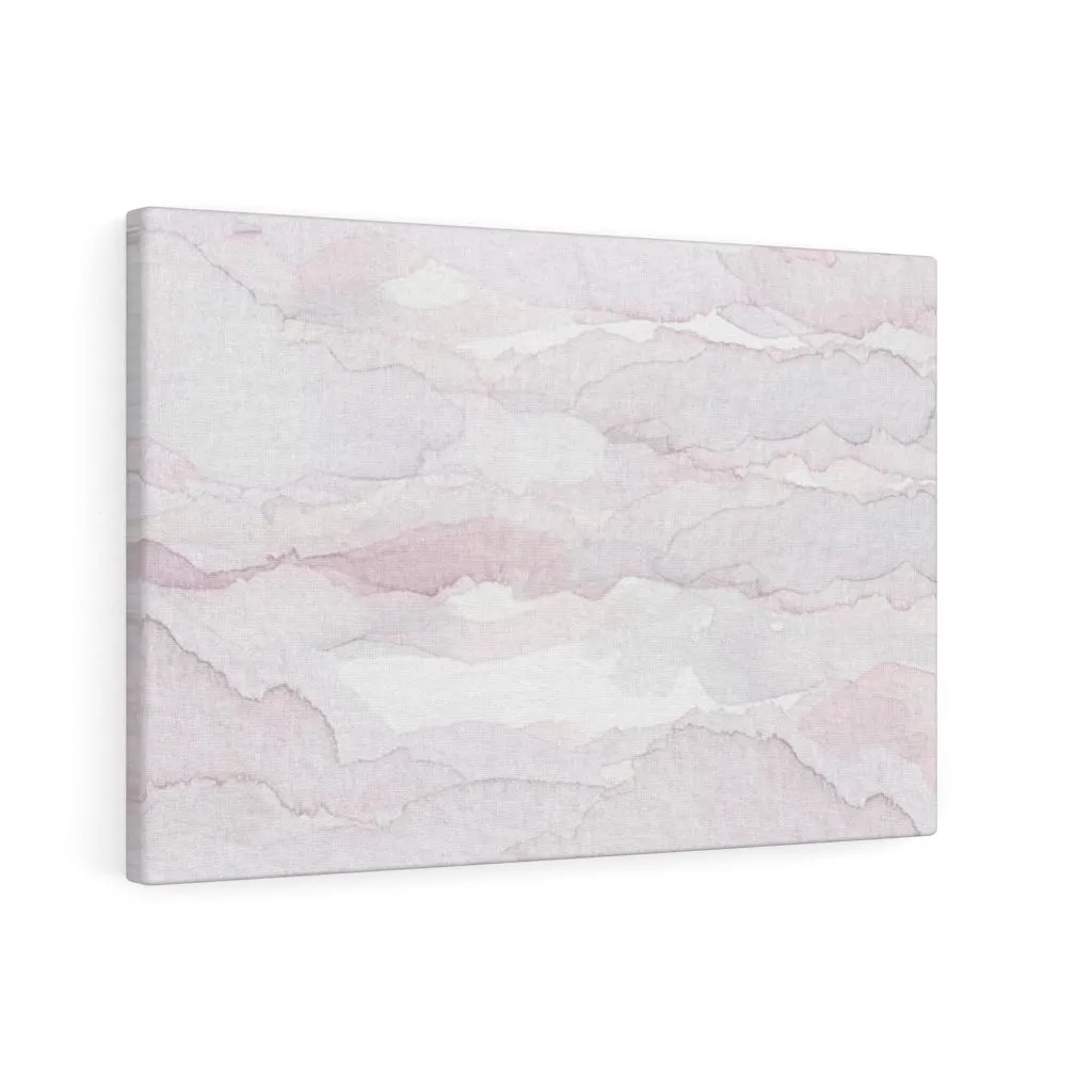 Abstract Canvas Art | White Pastel Pink Clouds