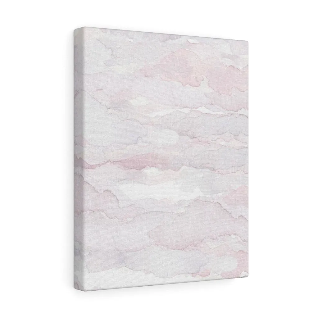 Abstract Canvas Art | White Pastel Pink Clouds