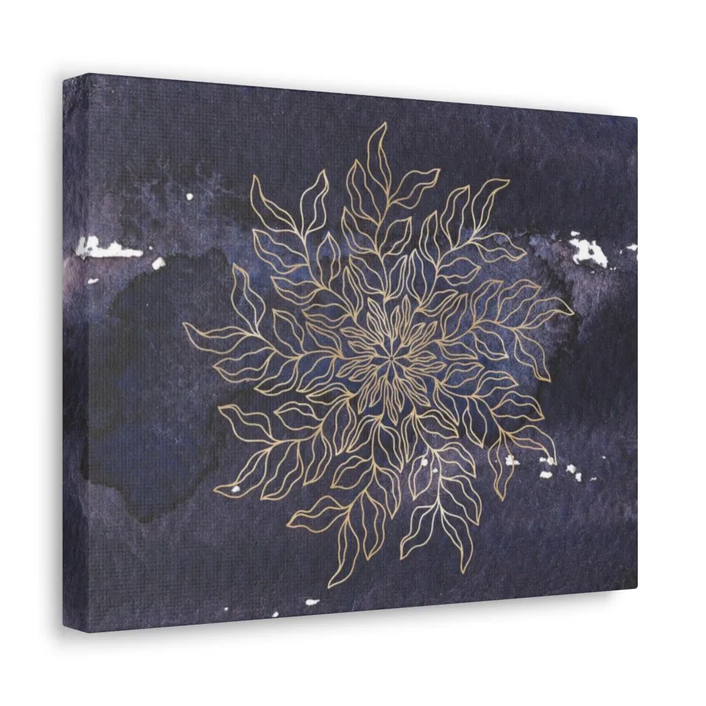 Abstract Canvas Wall Art | Dark Purple Beige Mandala