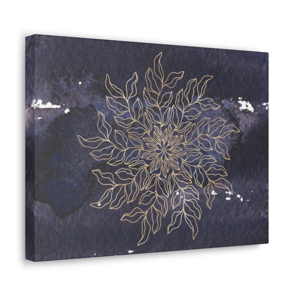 Abstract Canvas Wall Art | Dark Purple Beige Mandala