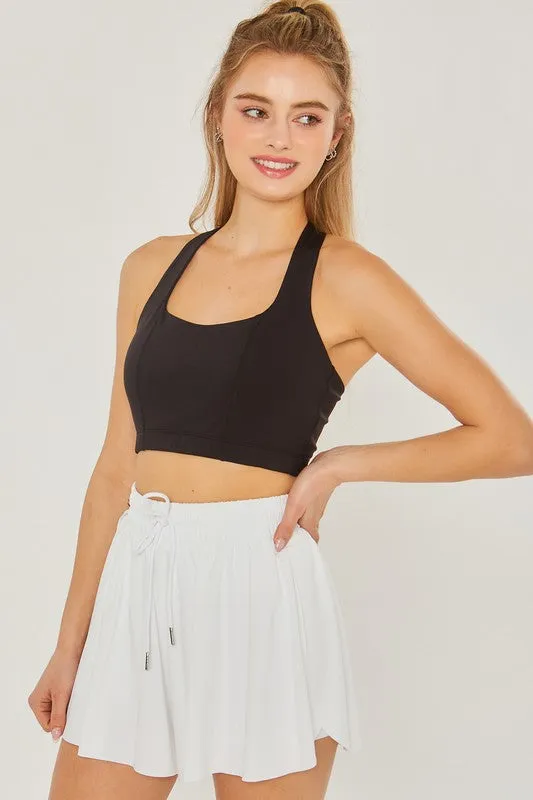 Activewear Crop Halter Back Detail Top