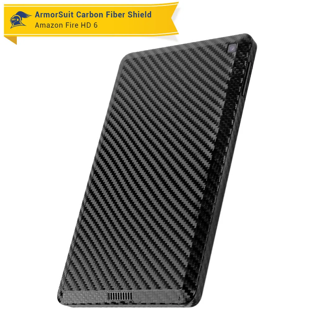 Amazon Fire HD 6 (2014) Screen Protector   Black Carbon Fiber Skin