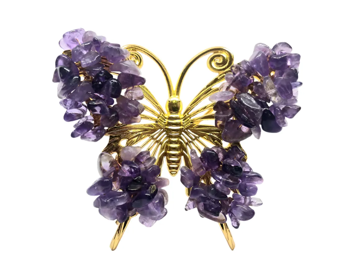 Amethyst Crystal Wire Wrapped Butterfly