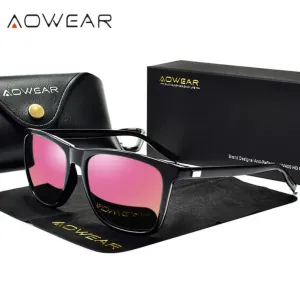 AOWEAR Classic Square Polarized Mirrored UV400 Sunglasses 3 Colours