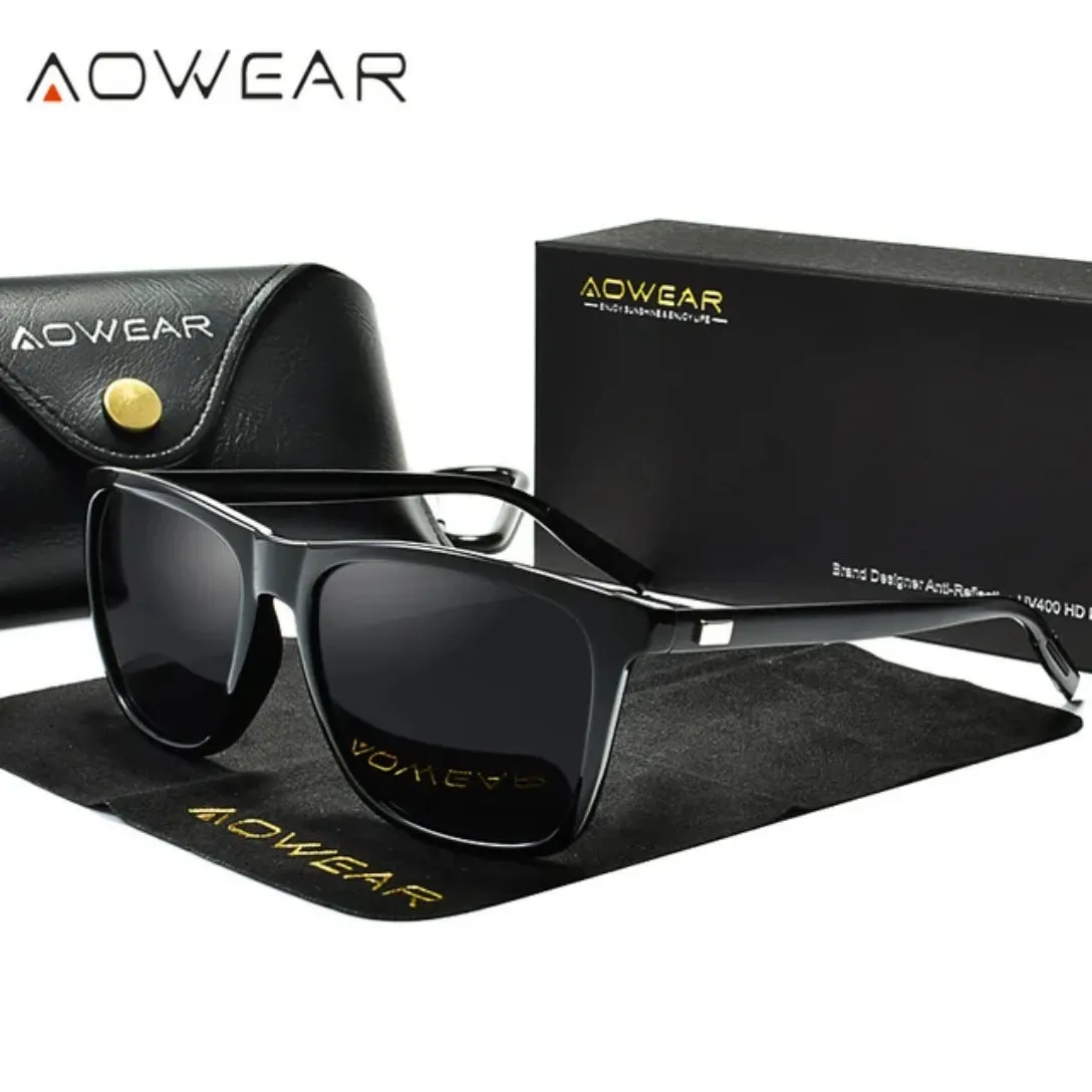 AOWEAR Classic Square Polarized Mirrored UV400 Sunglasses 3 Colours