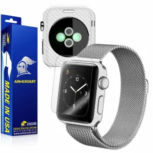 Apple Watch 38mm (Series 2) Screen Protector   White Carbon Fiber Skin