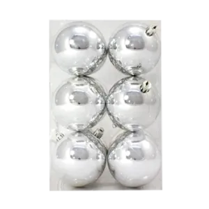 Bauble Shiny Silver 70mm - 12 Pack