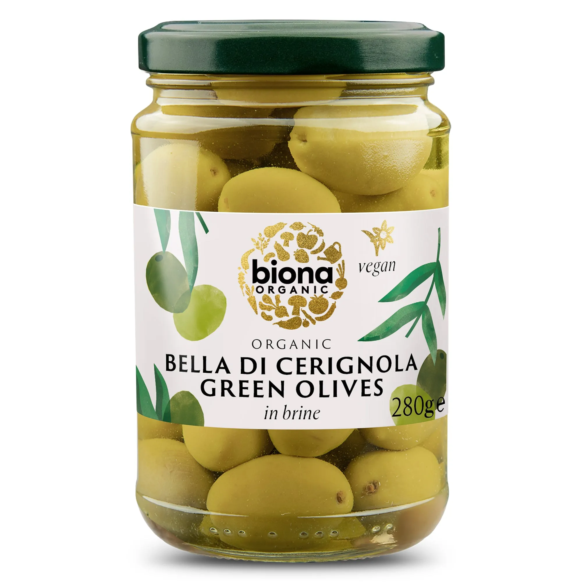 Biona Bella di Cerignola Olives in Brine Organic 280g