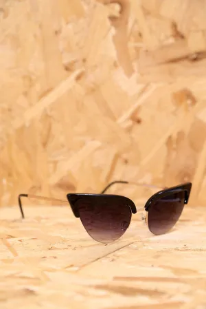 Black Retro Cats Eye Sunglasses