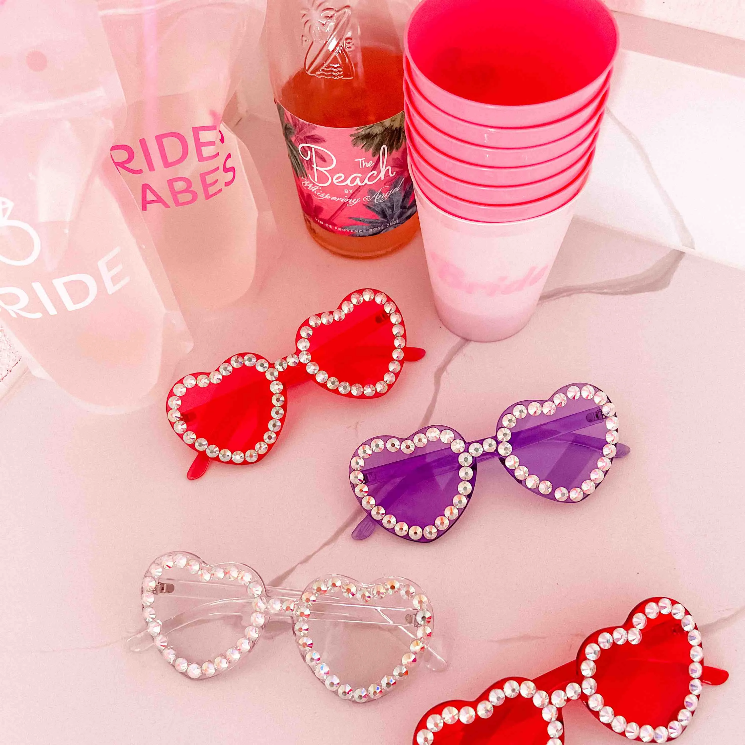 Blingy Rhinestone Heart Sunglasses