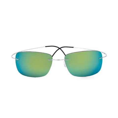 Brightzone Men's Sunglasses Rimless Titanium Polarized Super Light