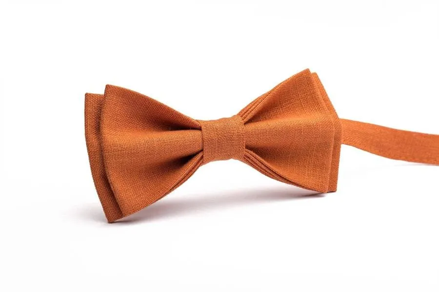 Burnt Orange Bow Tie - Stylish Accessory for Weddings and Special Occasions