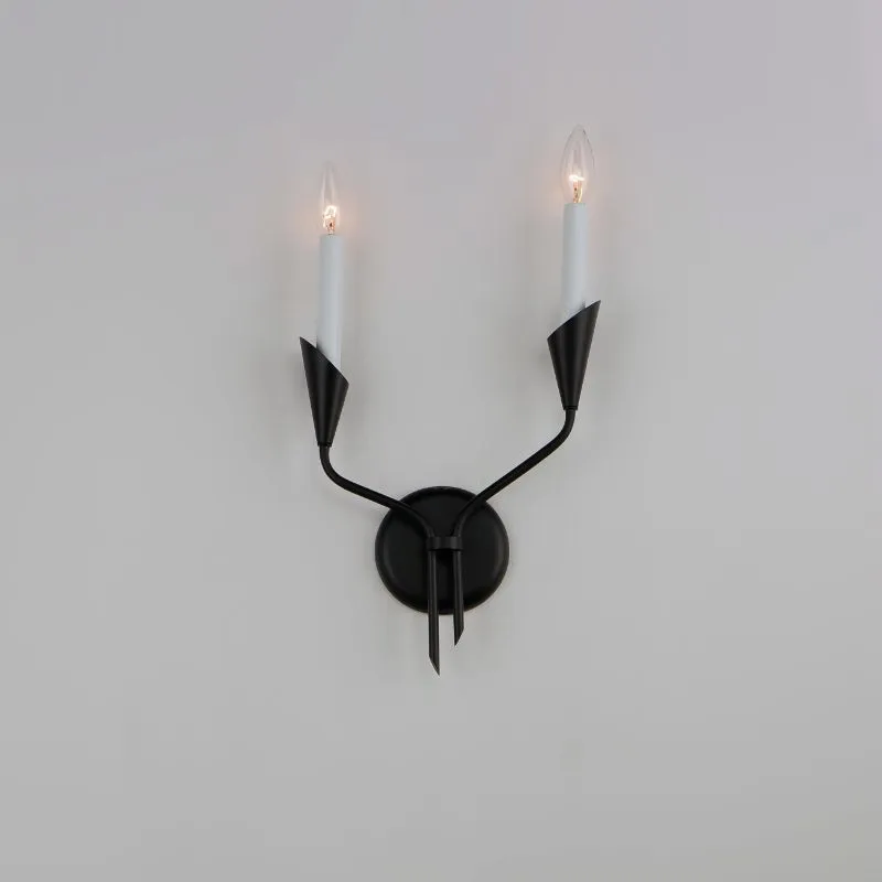 Calyx 17" 2 Light Wall Sconce in Black