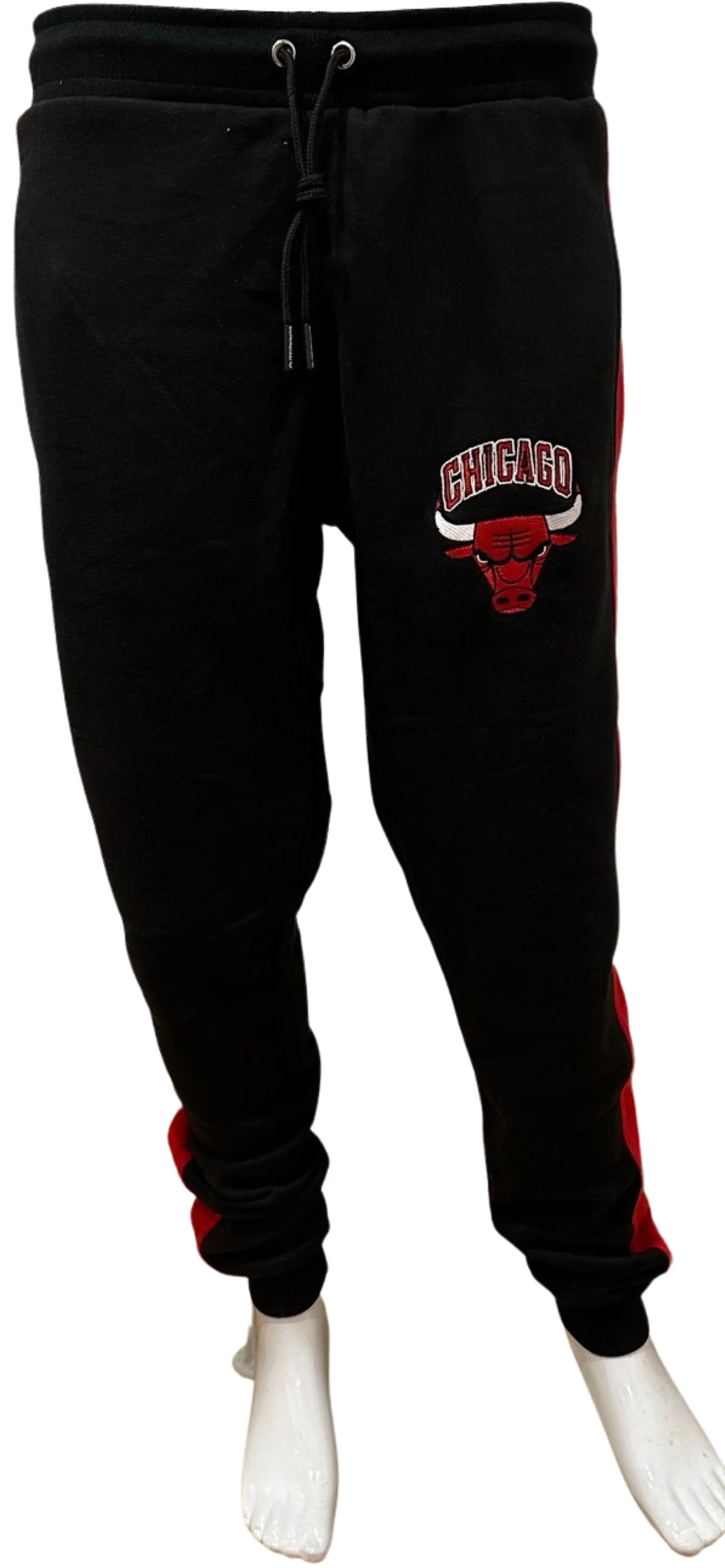 ^CHICAGO 23^ (BLACK-RED) JOGGER SWEATPANTS (EMBROIDERED)