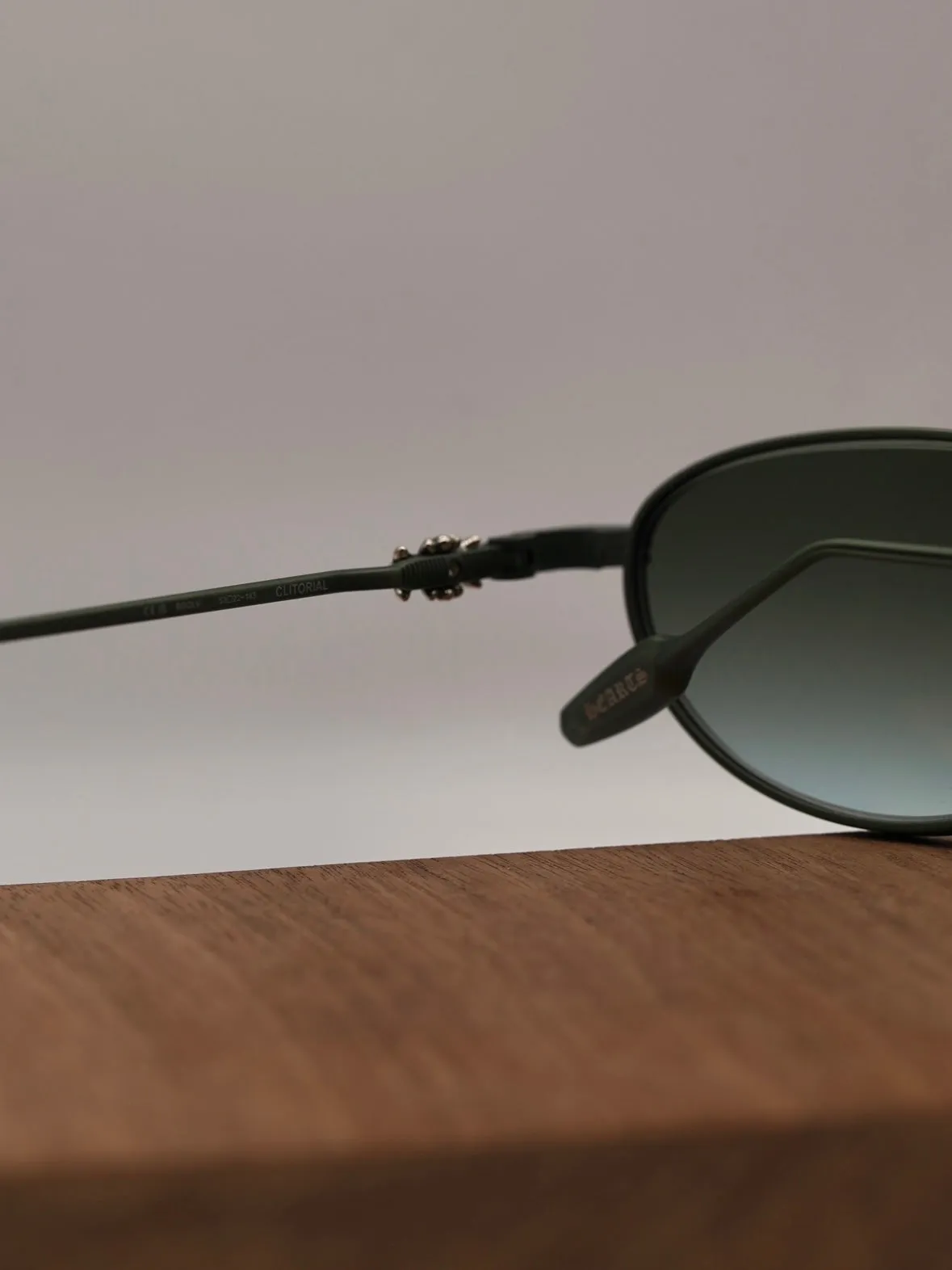 CHROME HEARTS CLITORIAL OLIVE SUNGLASSES