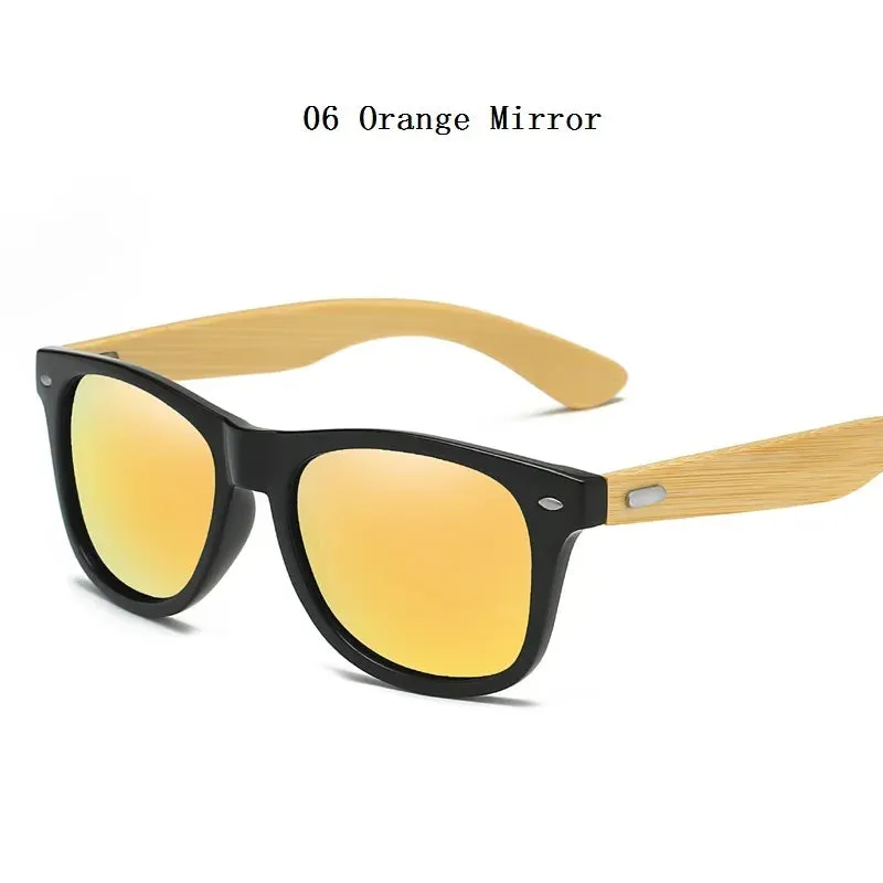 Classic Square Bamboo Wood Sunglasses Men Women High Quality Vintage Driving Fishing Sun Glasses Brand Design Anti-glare Eyewear