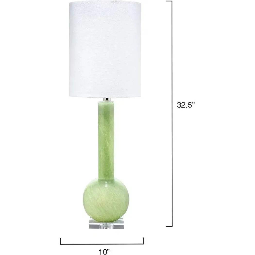 Coastal Style Green Glass Studio Table Lamp