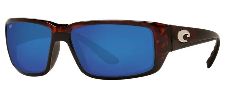 Costa Del Mar Mens Fantail Tortoise Frame - Blue Mirror 580 Glass Lens - Polarized Sunglasses