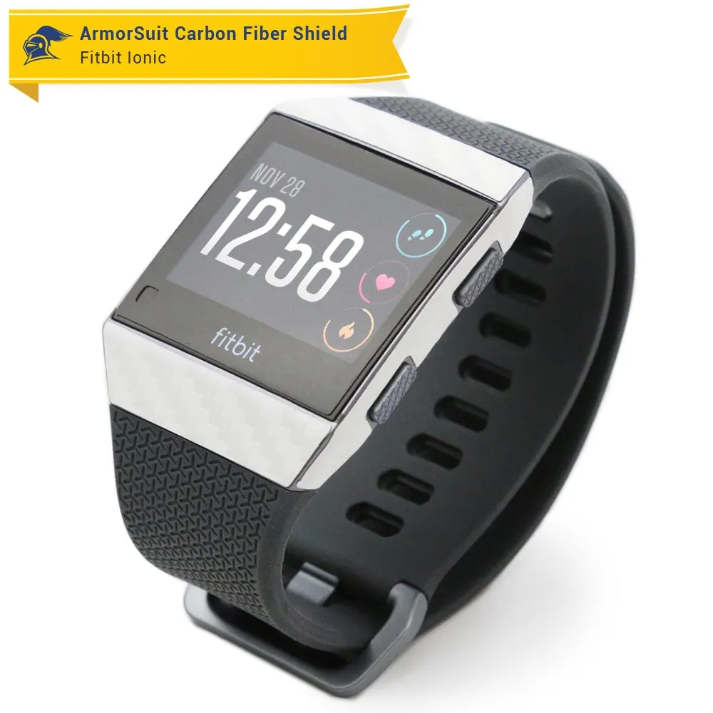 Fitbit Ionic Screen Protector   White Carbon Fiber Skin