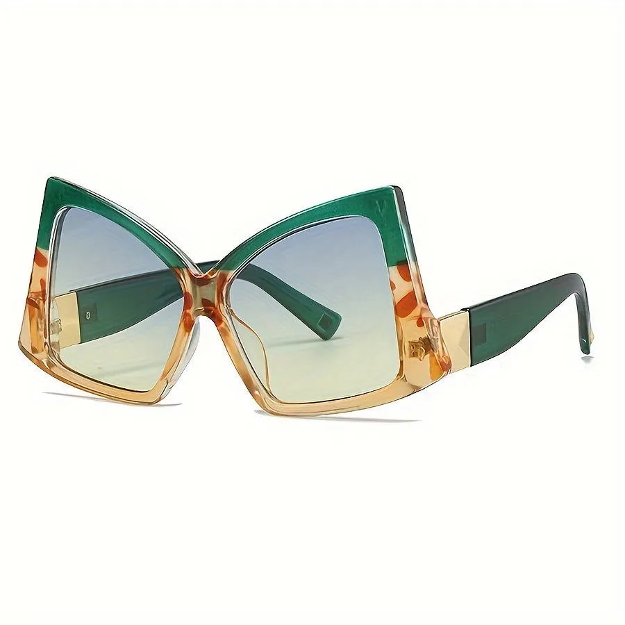 Glamour Girls Color Block Oversized Cat Eye Sunglasses