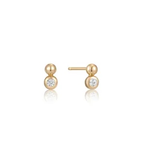 Gold Orb Sparkle Sparkle Stud Earrings