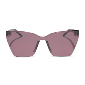 GOLDIE - BLACK   AUBERGINE W SILVER FLASH SUNGLASSES