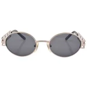 GOODS Shiny Silver 90s Oval Sunglasses