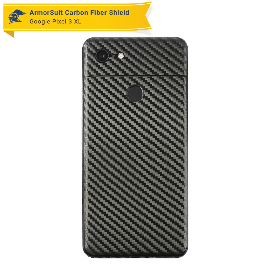 Google Pixel 3 XL Screen Protector   Black Carbon Fiber Skin