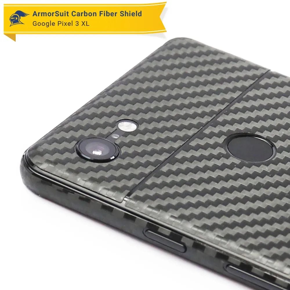 Google Pixel 3 XL Screen Protector   Black Carbon Fiber Skin