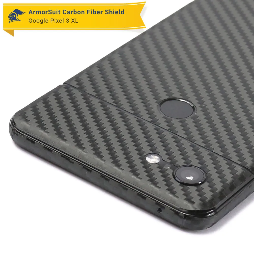 Google Pixel 3 XL Screen Protector   Black Carbon Fiber Skin