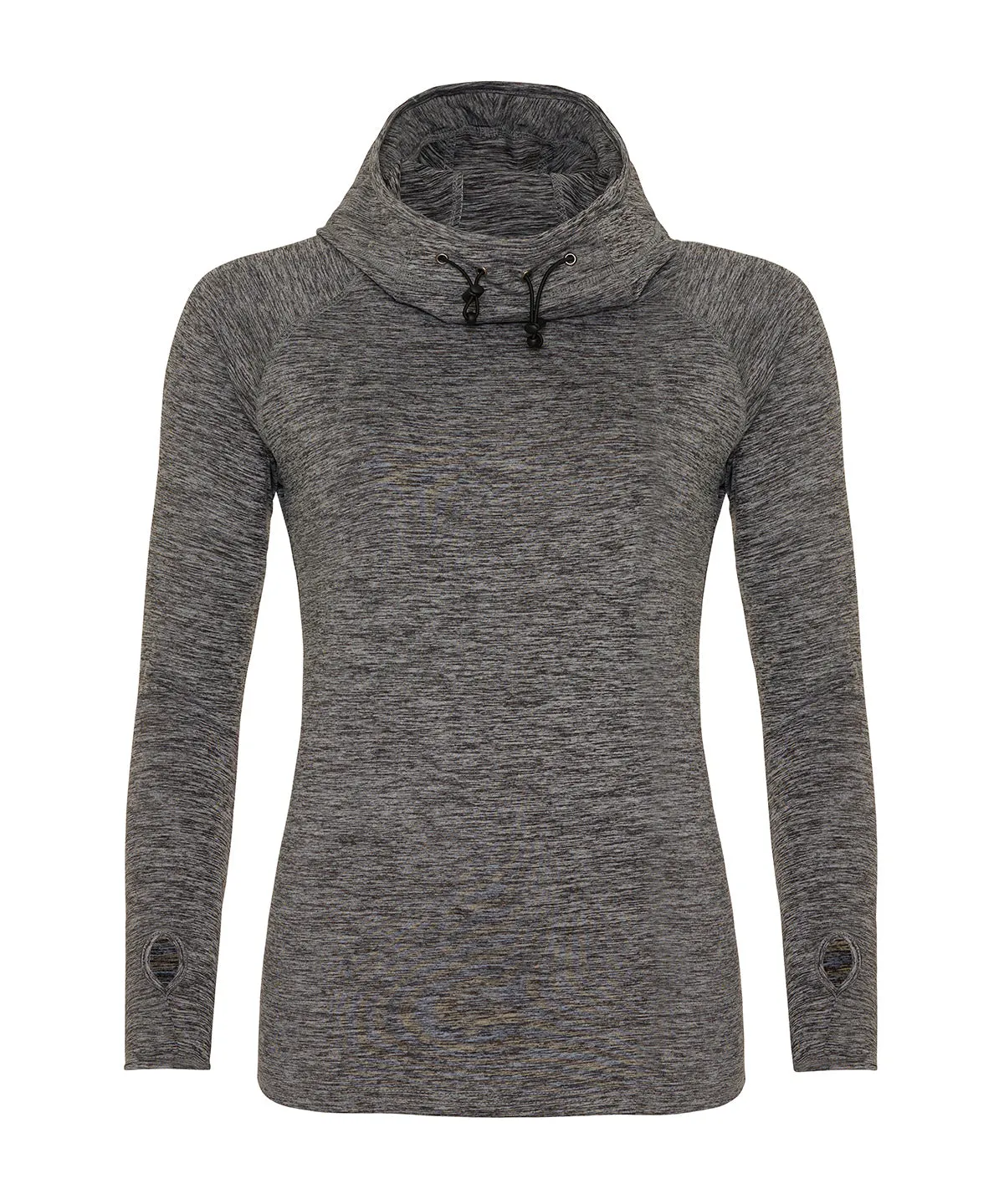 Grey Melange - Women's cool cowl neck top