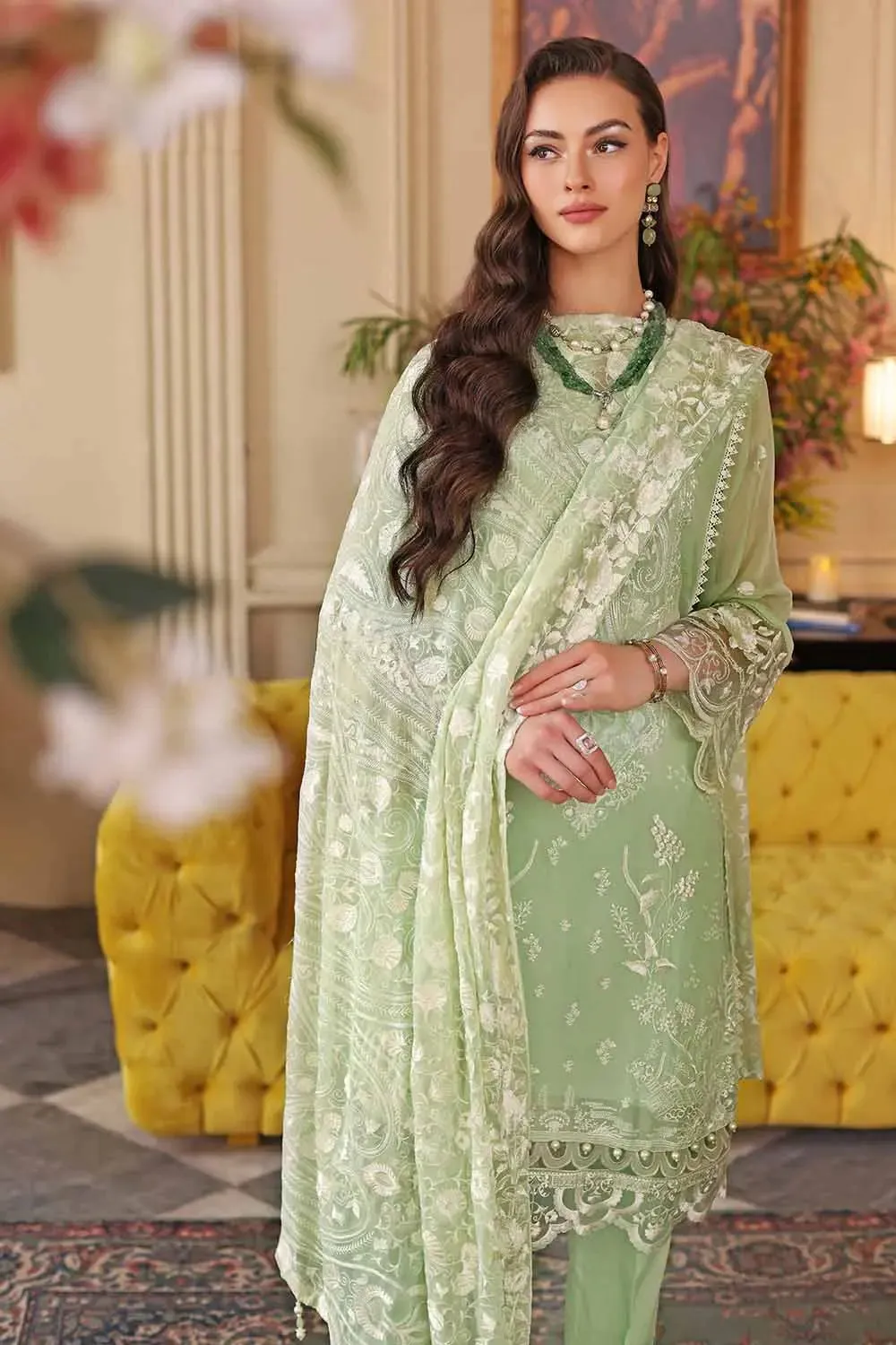 Gul Ahmed Luxury Embroidered Chiffon Collection LE-32008