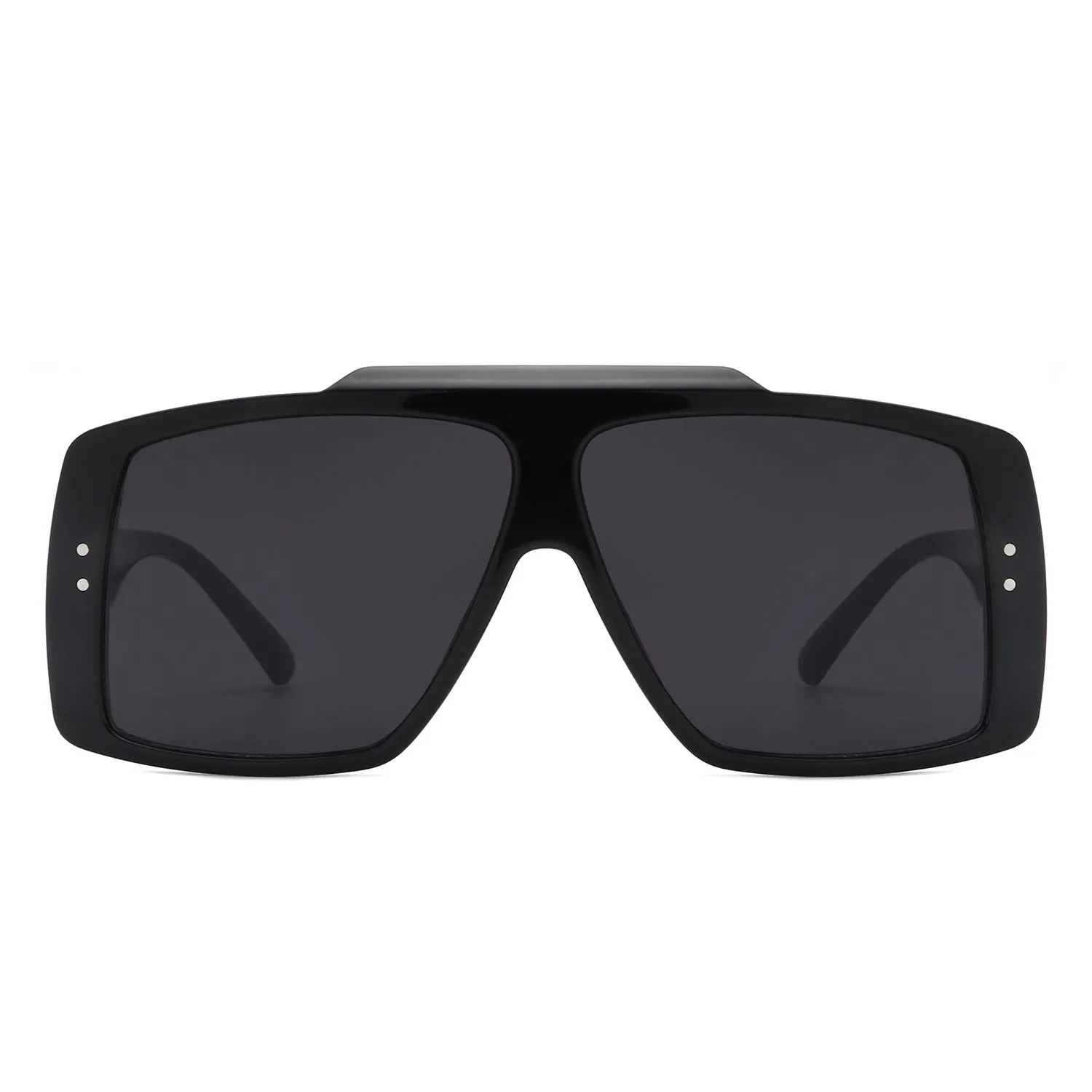 Halia - Square Retro Flat Top Fashion Sunglasses