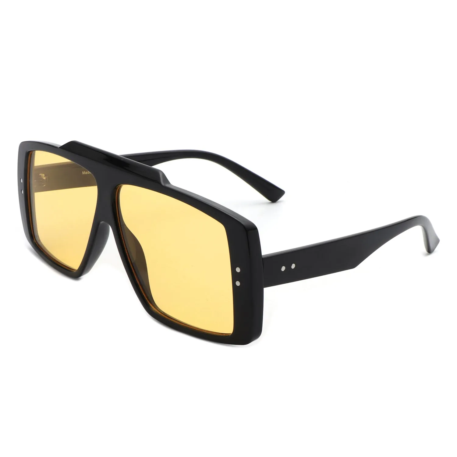 Halia - Square Retro Flat Top Fashion Sunglasses