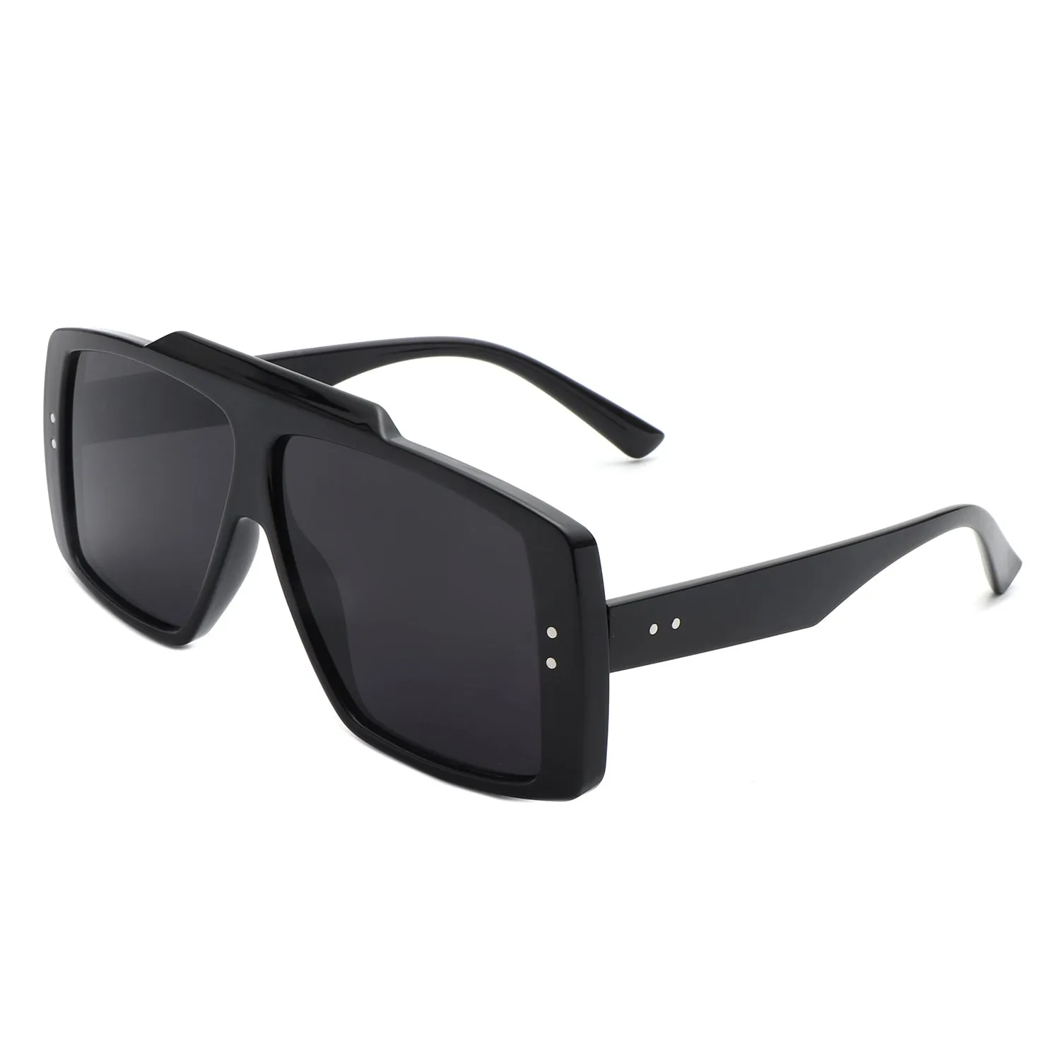 Halia - Square Retro Flat Top Fashion Sunglasses