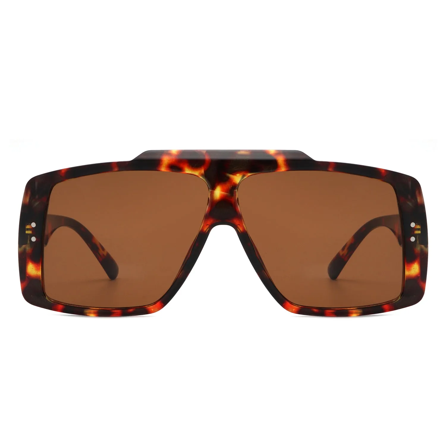 Halia - Square Retro Flat Top Fashion Sunglasses