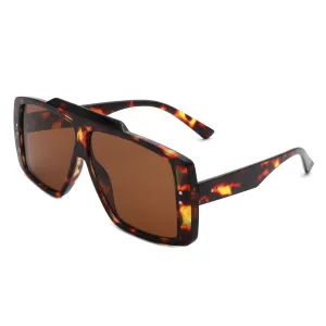 Halia - Square Retro Flat Top Fashion Sunglasses