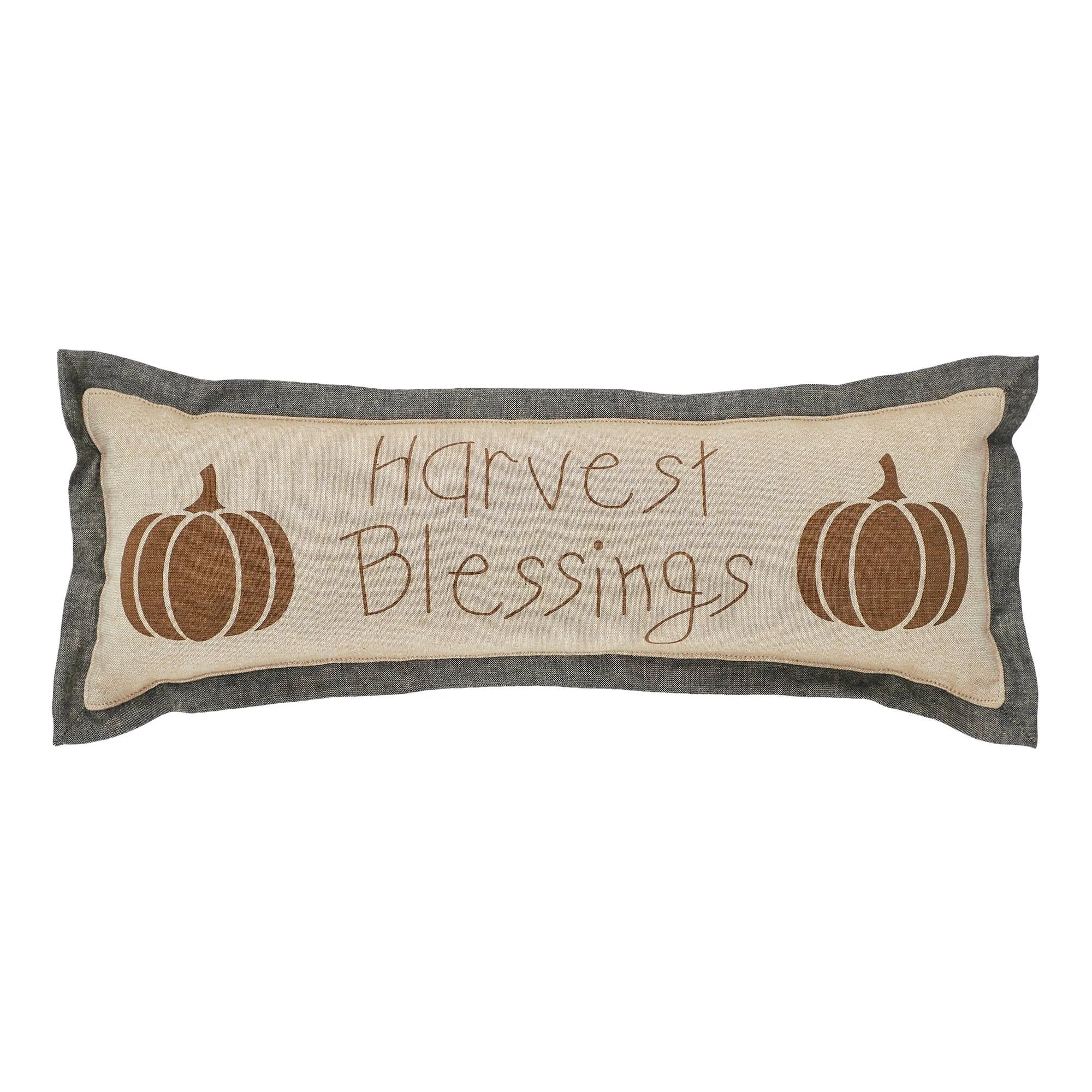 Harvest Blessings Pumpkin Pillow 5x15"