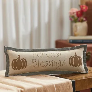 Harvest Blessings Pumpkin Pillow 5x15"