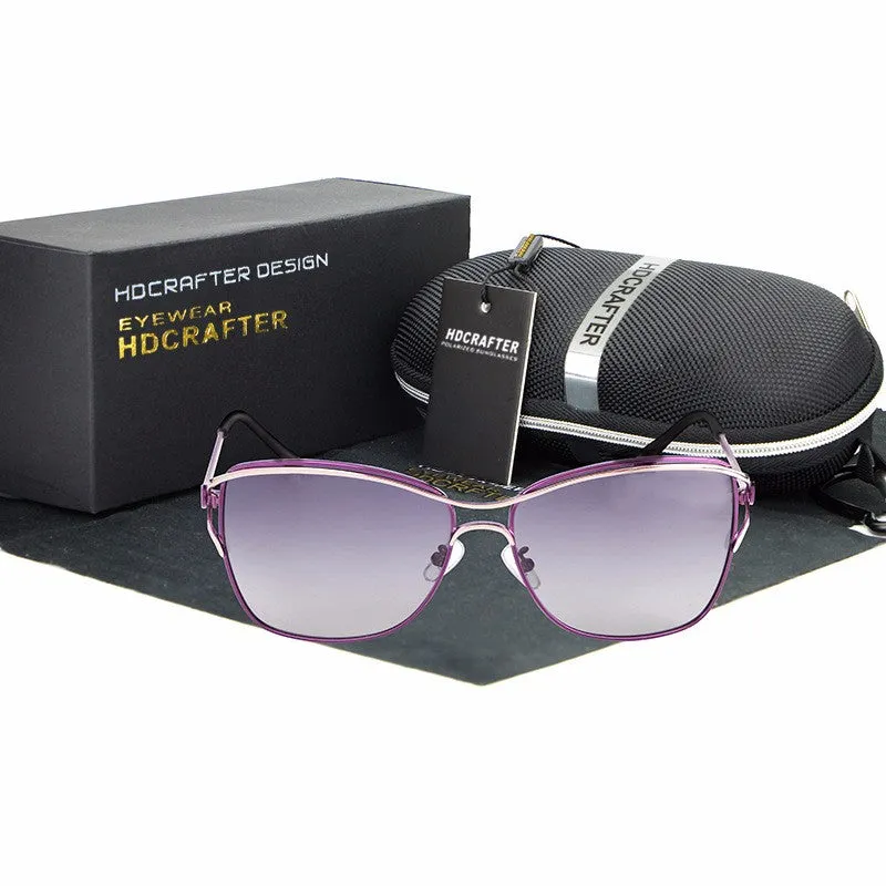 Hdcrafter Brand Women's Square Polarized Cat Eye Sunglasses Driving E020